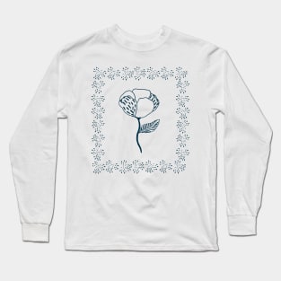 Blue flower Long Sleeve T-Shirt